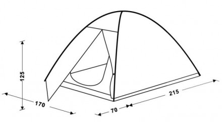 Палатка King Camp HIKER Fiber 2, двухместная